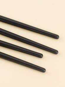 4pcs Black Small Precise Eyeshadow Makeup Brushes, Pointed Tapered Eyeshadow Blending Cosmetic Tools - Black - View 7