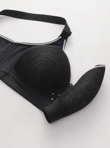 5 Peças Sutiã Feminino com Decoração de Laço de Renda, Sutiã com Sustentação e Push-Up Sem Arame, Lingerie Feminina