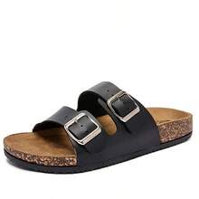 2025 Women Retro Open Toe Breathable Slide Sandals, Comfortable Non-Slip Summer Slippers - Black - View 13