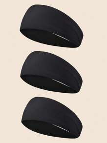 Set de 3 Diademas Deportivas para Hombres, Diademas Deportivas para Correr, Ciclismo, Baloncesto, Yoga, Entrenamiento Fitness, Unisex Elásticas