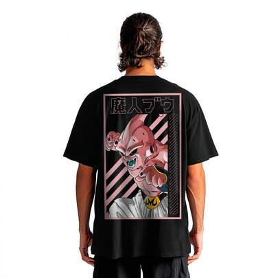 Mascara de Latex Máscara De Látex | 100% Algodón | Negro | Gotenks | Cuello Redondo | Manga Corta | Playera de Hombre