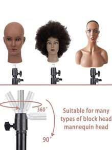Wig Head Stand,Wig Stand Tripod Mannequin Head Stand Metal Adjustable Holder For Mannequin Head,Manikin Head,Training Head