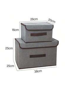 Set de 6 cajas de almacenamiento grises tres grandes y tres pequeñas organizadores para guardar ropa y accesorios caja plegable para armario guardarropa multiuso resistente - Gris - Ver 2
