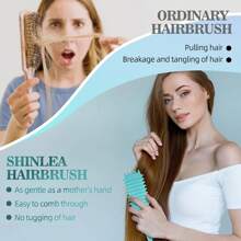 1 pieza Cepillo de pelo, cepillo rizado de cerdas de jabalí para peinado, diseño talla grande reciente de 2025 para definir y dar forma a los rizos, ideal para que las mujeres den estilo a su cabello rizado