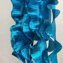 2 码金属光泽褶皱荷叶边花边，服饰舞蹈装饰配件