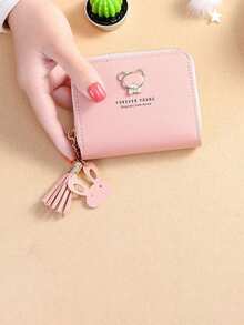 Young Girl's Short Wallet, Cute Cartoon Bear Coin Purse, Mini Card Holder - Multicolor - View 4