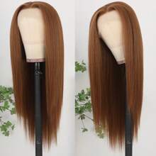 Peluca con cabello liso y largo de 32 pulgadas de color morado oscuro con encaje frontal. Peluca sintética de larga duración, resistente al calor, con frente de encaje sin pegamento, para uso diario, fiestas navideñas o cosplay de mujeres.