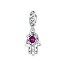 WOSTU 1pc 925 Sterling Silver Hand Pendant Blue Design Charm Bead Fit For Women Original Bracelet Fine Jewelry Gift