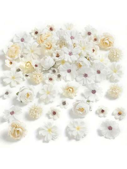 20pcs-Floweroyal Artificial Flowers Combo Purple Flowers Mix Silk Flowers Dahlia Roses With Stems For DIY Wedding Bridal Bouquets, Baby Shower, Floral Arrangement, Table Centerpieces, Home Decorations