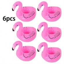 3/6pcs Drink Float Inflatable Cup Holders, Pool Parties, Pool Decor, Flamingo Design Pool Cup Holders, Ideal Drink Holders For Summer Fun, Poolside Parties And Relaxation - Hot Pink - View 15