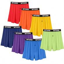 7 Pack Men's Boxer Shorts Viscose Boxers Loose Fit Soft Underwear Breathable Boxers - Multicolor - View 6