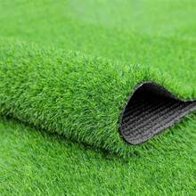Alfombra de césped artificial realista con drenaje, altura de 1.2" para uso en exteriores - Verde - Ver 2