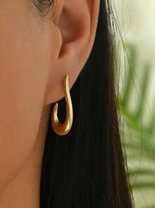 6 pares de aretes de aro de metal de estilo minimalista vintage, adecuados para el uso diario de las mujeres