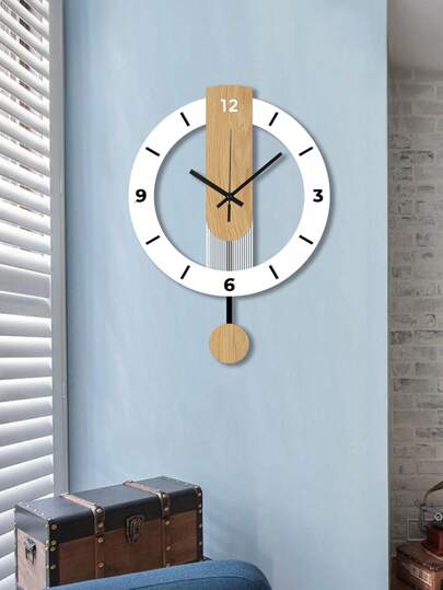 Pc, Wit Wood Grain Acrylic Creative Swing Wand Clock, Silent Living Room, Bedroom, Room ation, Home Kitchen, Office Birthday, Bedroom Dormitory Back To School view 6