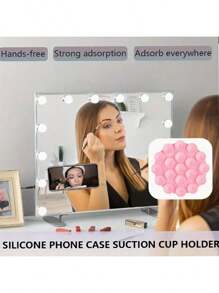 4/3/2/1 Stück kreative multifunktionale runde doppelseitige Silikonnapf Ständer, minimalistischer praktischer stabiler Griffnapf Ständer, vielseitig einsetzbar One-Touch leicht zu reinigender tragbarer Saugnapf Halterung für Handy und Tablet, geeignet für Badezimmer, Küche, Spiegel, kompatibel mit iPhone, Android-Handy, Geschenk zum Geburtstag, für Familie und Freunde, Handyhalter, Handyständer, Handyzubehör