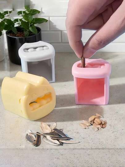 1pc Sunflower Seed Peeler - Plastic Manual Shelling Tool With Ergonomic Handle, Quick And Easy Sunflower Seed Dehulling Tool For Baking, Cooking, Snacks (Yellow, Pink, White), Food Preparation | Ergonomic Design | Easy To Clean Material