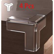 4/8 Transparent Silicone Corner Protectors, Strong Adhesive T-Shaped Furniture Protectors, Suitable For Hard Floor Protection Of Tables And Cabinets To Prevent Babies From Bumping Into Table Corners