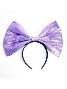 1 件女孩超大纯色厚蝴蝶结头带，时尚夸张头饰，适合派对、舞会、婚礼、万圣节 - 彩色 - 查看 6