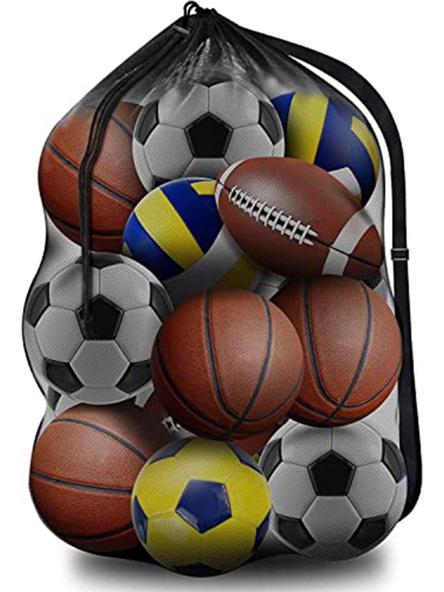 1 pieza Bolsa deportiva con cordón de gran capacidad - Bolsa de equipos para fútbol, baloncesto, tenis, voleibol - Duradera, resistente al agua, para entrenamiento interior y exterior
