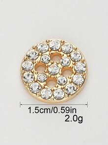 10pcs Shiny Metal Buttons 4 Hole Round Buttons Metal Buttons Inlaid With Artificial Rhinestones, Decorative Buttons For Crafts Arts & Crafts Supplies, Sewing Buttons For Clothing Sewing & Knitting Supplies - Multicolor - View 6