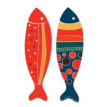 1 件无框墙面艺术海报动物水彩彩色鱼墙面艺术帆布画抽象海报和印刷品适用于餐厅装饰家居装饰图片可选框架