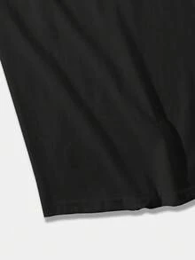 Men's Loose Fit Printed Tank Top, Spring/Summer, 2000s Style - Black - View 6