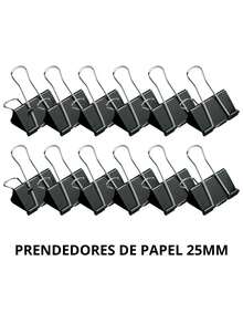 Set Of 48 Paper Clips Clamps Colorful Clips Office School Kit 25mm/32mm/41mm Back To School - Black - 25mm (12 Units) - View 1