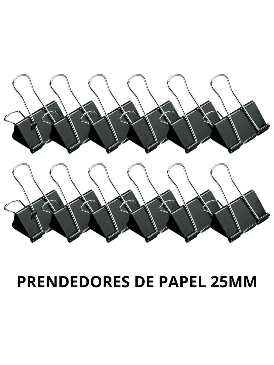 Set Of 48 Paper Clips Clamps Colorful Clips Office School Kit 25mm/32mm/41mm Back To School - Black - 25mm (12 Units) - View 1