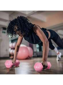 2pzs Mancuernas Hexagonales Pesas 1/2/3/4/5/6/7/8LB para Gym y Ejercicio,Mancuernas Engomadas