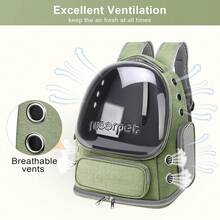 NetHong Astronaut Window Dog Cat Carrier Breathable Backpack Pet Travel Bag Transparent - Type B. Green - View 5
