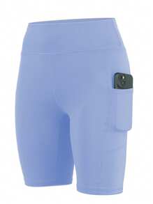 Women's Plus Size High Waist Tight Athletic Shorts, Slimming & Lifting Design, Pocketed Casual, Suitable For Cycling, Yoga, Fitness, Spring/Summer