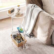 1pc Multi-Functional Transparent Acrylic Coffee Table Storage Rack - Fashionable, Minimalist Side Table For Living Room And Bedroom, Suitable For Small Spaces, Easy To Assemble And Dismantle - Transparent - View 6