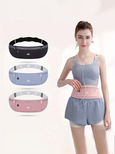 Unisex lättviktig midjeväska, lämplig för utomhusaktiviteter, vandring, fitness och nattlöpning, midjeväska med reflexremsor