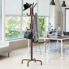 Jkm Simple Houseware Standing Coat And Hat Hanger Organizer Rack, 12 Hooks, Bronze - 棕色 - 查看 11