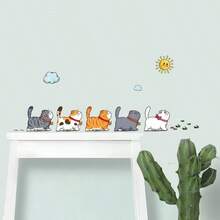 Turtle/Purple Butterfly/Kitten Casual Walk Art Wall Stickers Can Be Removed Vinyl Peeling And Pasted For Living Room Bedroom Hallway Entrance Wall Stickers Bathroom Home Decor