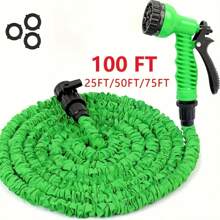 1 Stück 100"/50"/25" ausdehnbarer Zaubergartenschlauch mit Hochdrucksprühpistole - Multifunktions-Bewässerung und Autowaschhilfe, strapazierfähiges PE-Material, einstellbare Düse, leichtes und flexibles Design für Höfe, Rasenflächen und Autowäsche