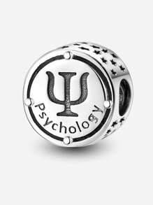 1Pc 925 Sterling Silver Hollow Letter DIY Bead For Ladies Jewelry Bangle Accessories Fine Jewelry Making