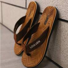 Summer New Men Flip Flops, Non-Slip Outdoor EVA Beach Sandals, Casual Slippers - Khaki - View 2