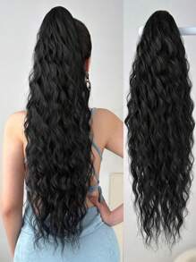 1pc Fashionable Ponytail Hair Extension, 26-28 Inch Long Water Wave Heat Resistant Synthetic Hairpiece, Suitable For Women And Girls For Party And Daily Use Hair Claws Claw Clips Hair Clips Hair Jaw Clip Hair Clamps Hair Clutch Hair Catcher Clip