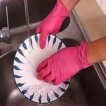 100-Ct Box Fuchsia Disposable Gloves Latex Free Gloves For Cleaning Nail Tattoo Hair Salon Garden Beauty Salons, Tattoo Artists, Estheticians, Hair-Dyeing, Hair-Styling, Epoxy & Resin Work Gloves, Powder-Free Great For Home, Office, And Professional Uses - 玫紅色 - 查看 4