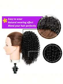 Fashion  Short Curly Ponytail, 12 Inch Natural Pull Rope, Two Clips, Synthetic African Female