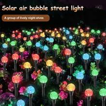 1 pièce Boule lumineuse à bulle solaire, à énergie solaire, 1 pour 10/20/30 guirlandes lumineuses de jardin à LED, Boules de cristal décoratives pour l'éclairage paysager, pour villas, cours, allées, pelouses, décoration de fête. Chargée automatiquement au soleil pendant la journée, s'allume automatiquement après la tombée de la nuit.