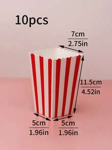 10pcs/20pcs Popcorn Bucket, French Fry Box, Chicken Nugget Takeout Container, Mini Popcorn Tubs & Containers Suitable For Movie Theaters, Home, Carnival Parties, Decoration - Paper - View 13
