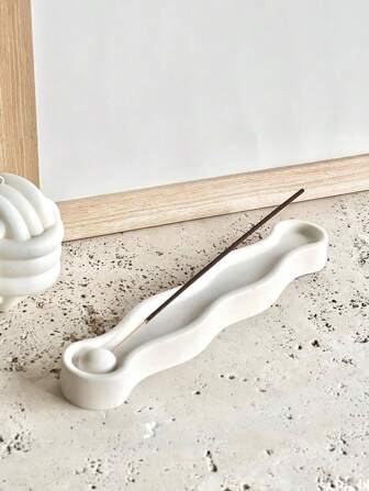 2 件/套波浪形香座硅胶模具 DIY 简易香插烛台石膏模具家居装饰摆件环氧树脂模具工艺品生产铸造模具