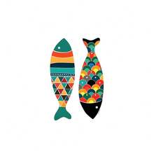 1 件无框墙面艺术海报动物水彩彩色鱼墙面艺术帆布画抽象海报和印刷品适用于餐厅装饰家居装饰图片可选框架