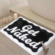 裸色浴室垫 可爱浴室垫 趣味浴室垫 防滑吸水黑色浴室垫 可爱浴室垫 适用于浴室地板和淋浴间 趣味浴室装饰 适用于公寓 可机洗门垫 30 英寸 x 18 英寸浴室垫 室内防滑橡胶背衬门垫 30 英寸 x 18 英寸浴室地垫 防滑吸水洗衣门垫 防尘可机洗地垫 吸水吸油速干地毯 浴室、洗衣房、卫生间、盥洗室。入口装饰 - 黑色 2.0 - 查看 1
