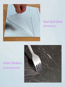 10片装自粘地砖，即剥即贴乙烯基地板，适用于浴室、卧室和厨房。大理石纹乙烯基地板，防水防滑。轻松DIY翻新，经济实惠的地板解决方案，适用于房间装饰、墙面装饰、瓷砖贴纸、即剥即贴壁纸以及家居装饰。 - 黑色 - 查看 5