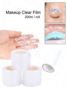 1/3/5 Roll 200M Clear Makeup Film Wrap For Eyelash Lift Brow Lamination Lip Eyebrow Tattoo Plastic Cover Eyelash Extension Glue Remover Lash Perm Lifting Film