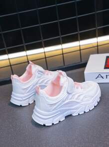 Kids' Athletic Shoes Autumn/Winter Girls' Breathable Mesh Casual Chunky Sneakers, Mid-Size School Running Shoes