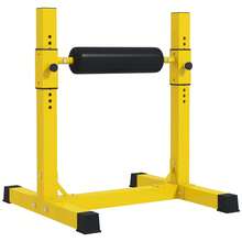 SPORTNOW Bulgarian Split Squat Stand, 12-Level Adjustable Single Leg Squat Machine With Foam Roller And Anti-Slip Pads For Lower Body Strength Training - Yellow - View 2